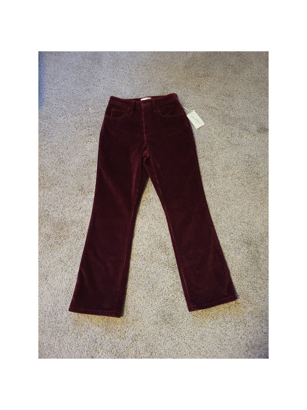 Universal Thread Burgundy Corduroy Pants Ankle Bootcut 2R - Picture 2 of 9